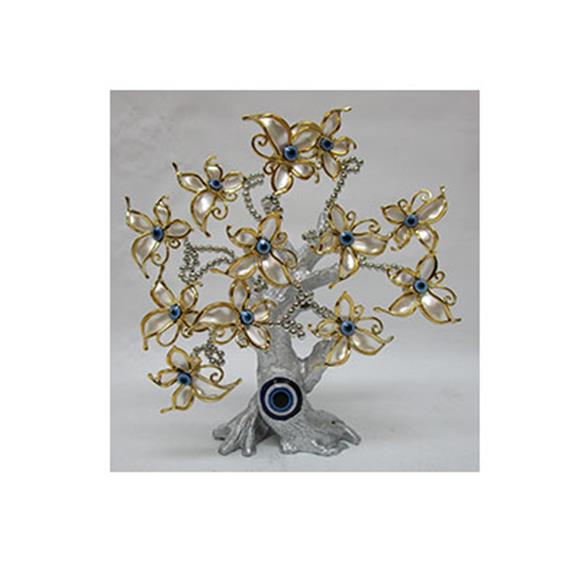 PEARL COLOR BUTTERFLIES EVIL EYE TREE