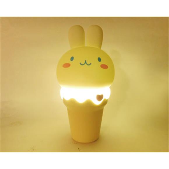 COLOR CHANGING RABBIT ICE CREAM CONE DETACHABLE SILICONE NIGHT LIGHT RECHARGEABLE