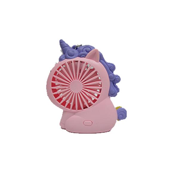 MINI UNICORN FAN 3 SPEED W/KEY RING PINK