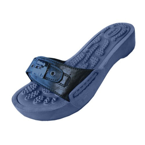 Wholesale Women's Slide Sandal with Buckle (*Navy Color)