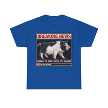 Load image into Gallery viewer, Chris P. Bacon Runaway Pig Breaking News T-Shirt - Size S - 5XL
