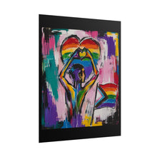 Load image into Gallery viewer, LGBTQ+ Pride Silhouette Wall Art | Rainbow Hand-Heart Print
