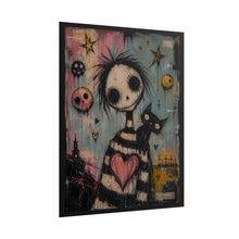 Load image into Gallery viewer, Gothic Skeleton Figure with Black Cat – Pastel Goth Rolled Poster
