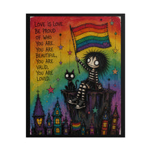 Load image into Gallery viewer, "You Are Valid" Pride Wall Art | Whimsical Cliffside Flag Poster
