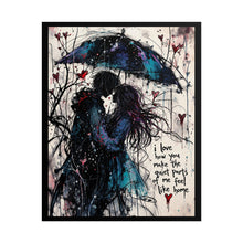 Load image into Gallery viewer, Romantic Umbrella Couple Poster — "I Love How You Make the Quiet Parts of Me Feel Like Home"
