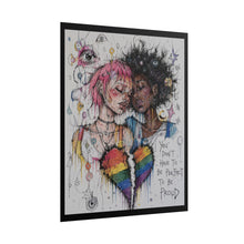 Load image into Gallery viewer, "Perfect To Be Proud" Pride Art | Sketch Style Interracial Queer Couple Poster
