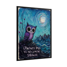 Load image into Gallery viewer, "You Grow When You Face What's Hard" Owl Wall Art | Gothic Full Moon Print
