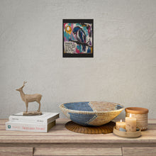 Load image into Gallery viewer, Rolled Poster — Blue Bird Art Print with Quote: “Sadness Doesn’t Shout, It Stays Quiet”
