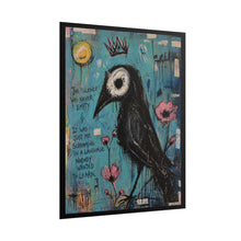Load image into Gallery viewer, Rolled Poster — Crow Artwork with Quote “The Silence Was Never Empty” | Moody Gothic Wall Art
