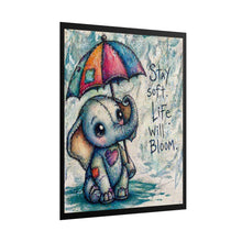 Load image into Gallery viewer, Elephant Art Poster – "Stay Soft, Life Will Bloom" Cute Nursery Wall Decor
