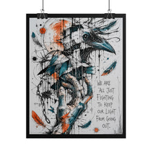 Load image into Gallery viewer, "Keep Our Light From Going Out" Wall Art | Gothic Raven Print
