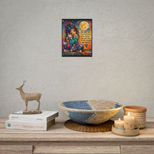 Load image into Gallery viewer, "Keep Showing Up Anyway" Girl &amp; Cat Motivational Poster – Whimsical Wall Art Print
