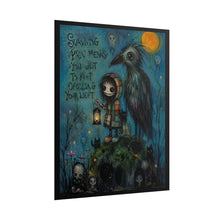 Load image into Gallery viewer, Surviving Pain Means You Refuse to Stop Carrying Your Light Rolled Poster — Gothic Whimsical Crow Fantasy Wall Art
