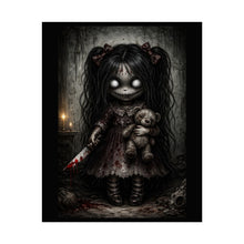 Load image into Gallery viewer, Creepy Doll Horror Poster - Bloody Knife Gothic Rolled Wall Art
