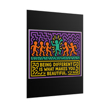 Load image into Gallery viewer, Being Different Is What Makes You Beautiful Rolled Poster — Vibrant Neon Pop Art Wall Decor
