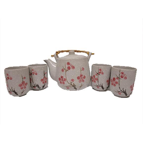 RED FLOWER TEA SET