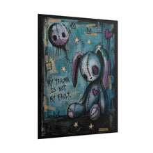 Load image into Gallery viewer, Rolled Poster — 'My Trauma Is Not My Fault' Gothic Bunny Art Print

