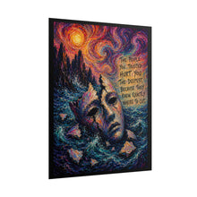 Load image into Gallery viewer, "The People You Trusted Hurt You The Deepest" Wall Art | Vivid Sunset Mask Print
