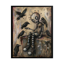 Load image into Gallery viewer, Rolled Poster — Gothic Crow Doll Art Print (Dark Whimsical Wall Decor)
