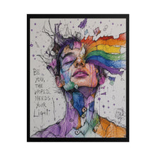 Load image into Gallery viewer, "The World Needs Your Light" Pride Wall Art | LGBTQ+ Visionary Print
