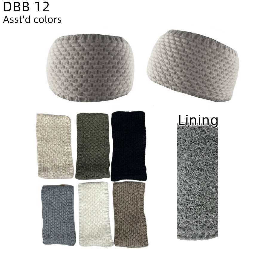 12-pack Women's Cable Knitted Fuzzy Lined Warm Headbands