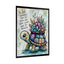 Load image into Gallery viewer, Rolled Poster — Cute Succulent Turtle Print with Inspirational Quote (“You Are Stronger Than You Think…”)
