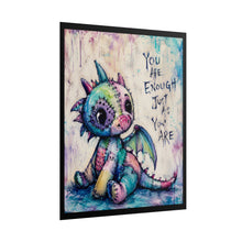 Load image into Gallery viewer, Creepy Cute Patchwork Dragon Art Print – "You Are Enough Just As You Are" Self-Love Wall Decor
