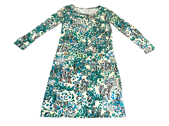 Lilly Pulitzer Dress Women Extra Small Green Blue Corine Sea Oat Beach Escapades