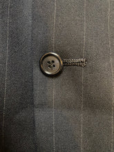 Load image into Gallery viewer, Palm Beach Sport Coat Mens 46 Black Pinstriped Pure Wool Single Breasted Suit
