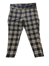 Load image into Gallery viewer, Torrid Pants Womens 3 (36x23.5) Black Beige Plaid Capri Cropped Spandex Stretch
