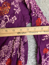 Load image into Gallery viewer, Free People Shirt Womens Extra Small Purple AOP Flower Smooth Talker Tunic Boho
