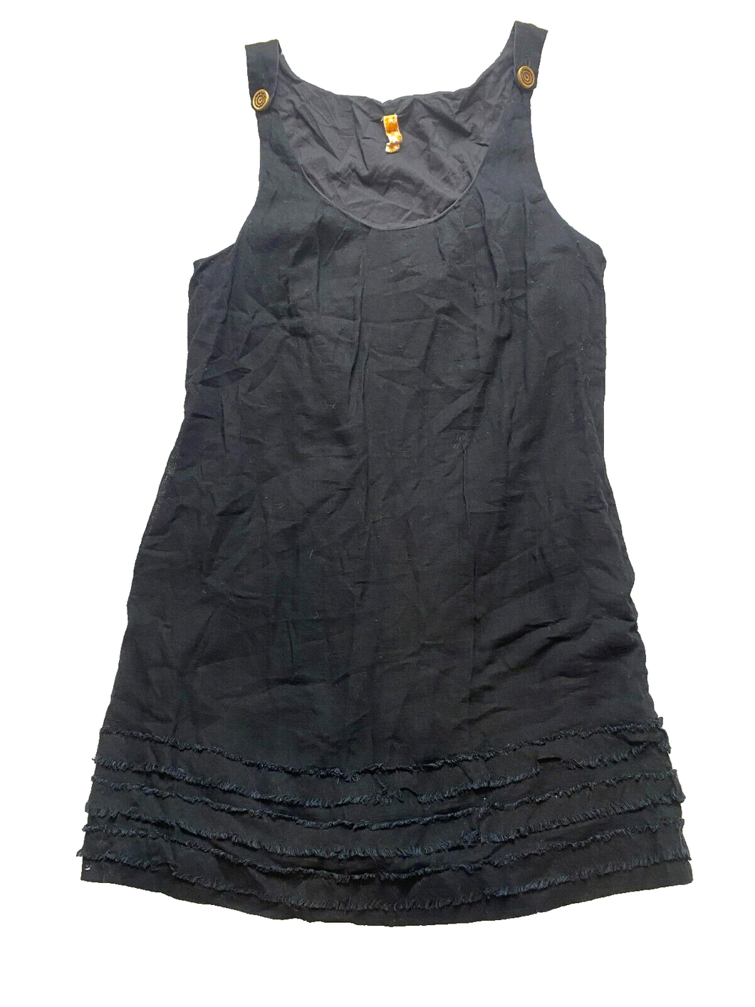 Maeve Anthropologie Dress Womens 8 Black Lined Shift Linen Tank with Pocket Lady