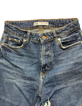 Load image into Gallery viewer, ZARA Jeans Womens 4 (27x27) Blue Denim Tapered Zip Fly 5 Pockets Casual Ladies
