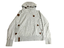 Load image into Gallery viewer, Naketano Sweatshirt Womens Medium Gray Hoodie Cowl Neck Sweater Outdoor Owl Lady
