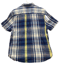 Load image into Gallery viewer, Lucky Brand Shirt Adult Large Denim Blue Plaid Button Up Casual Classic Fit Mens
