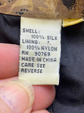 Load image into Gallery viewer, VTG COACO Jacket Womens Large Shoulder Pads Oversized Animal Print Silk Nylon
