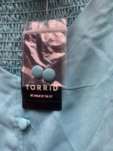 Load image into Gallery viewer, Torrid Dress Womens 4 Aqua Flowy Sleeveless Cold Shoulder Button Ladies
