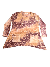 Load image into Gallery viewer, LOGO by Lori Goldstein Shirt Womens Large Lagenlook Oversized Jacquard Tunic
