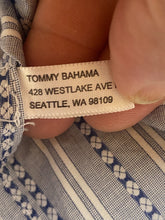 Load image into Gallery viewer, Tommy Bahama Shirt Adult Large Blue Striped Button Up Flip Cuffs Contrast Mens
