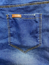 Load image into Gallery viewer, Xiao Tu Bao Overalls Womens 170 Small Blue Denim Shortalls Short Denim Bib NWT
