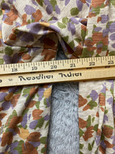 Load image into Gallery viewer, Democracy Shirt Womens Extra Large Tan Lavender AOP Floral Ruffle Trim Boho NWT
