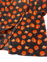 Load image into Gallery viewer, CAbi Shirt Womens Medium Black Vermillion AOP Flanders Poppy Boxy Split Boho
