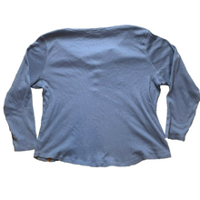 Load image into Gallery viewer, Frye And Co. Shirt Womens 2XL Slate Blue Snaps Henley Casual Lightweight Ladies
