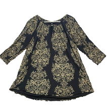 Load image into Gallery viewer, Lucky Brand Shirt Womens 1X Black Boho Floral Hippie Peasant Keyhole Blouse Plus
