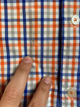 Load image into Gallery viewer, Orvis Shirt Adult Large Orange White Blue Checkered Button Up Active Fit Mens
