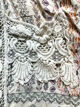 Load image into Gallery viewer, UMGEE Sweater Womens Small Beige Lagenlook Tunic Cardigan Crochet Lace Ladies
