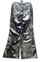 Load image into Gallery viewer, Highway Pants Womens 7 (30x30) Black Leather Cargo Nylon Outdoor Biker Flared
