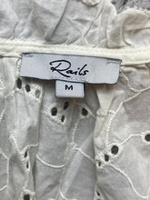 Load image into Gallery viewer, Rails Shirt Womens Medium Ivory Eyelet Oversized Boho Peasant Hippie Blouse Lady
