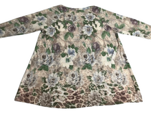 Load image into Gallery viewer, Soft Surroundings Shirt Womens Extra Large Beige Purple AOP Floral Cozy Tunic
