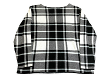 Load image into Gallery viewer, J Jill Sweater Womens Medium Black White Knit Oversized Boxy Outerwear Ladies
